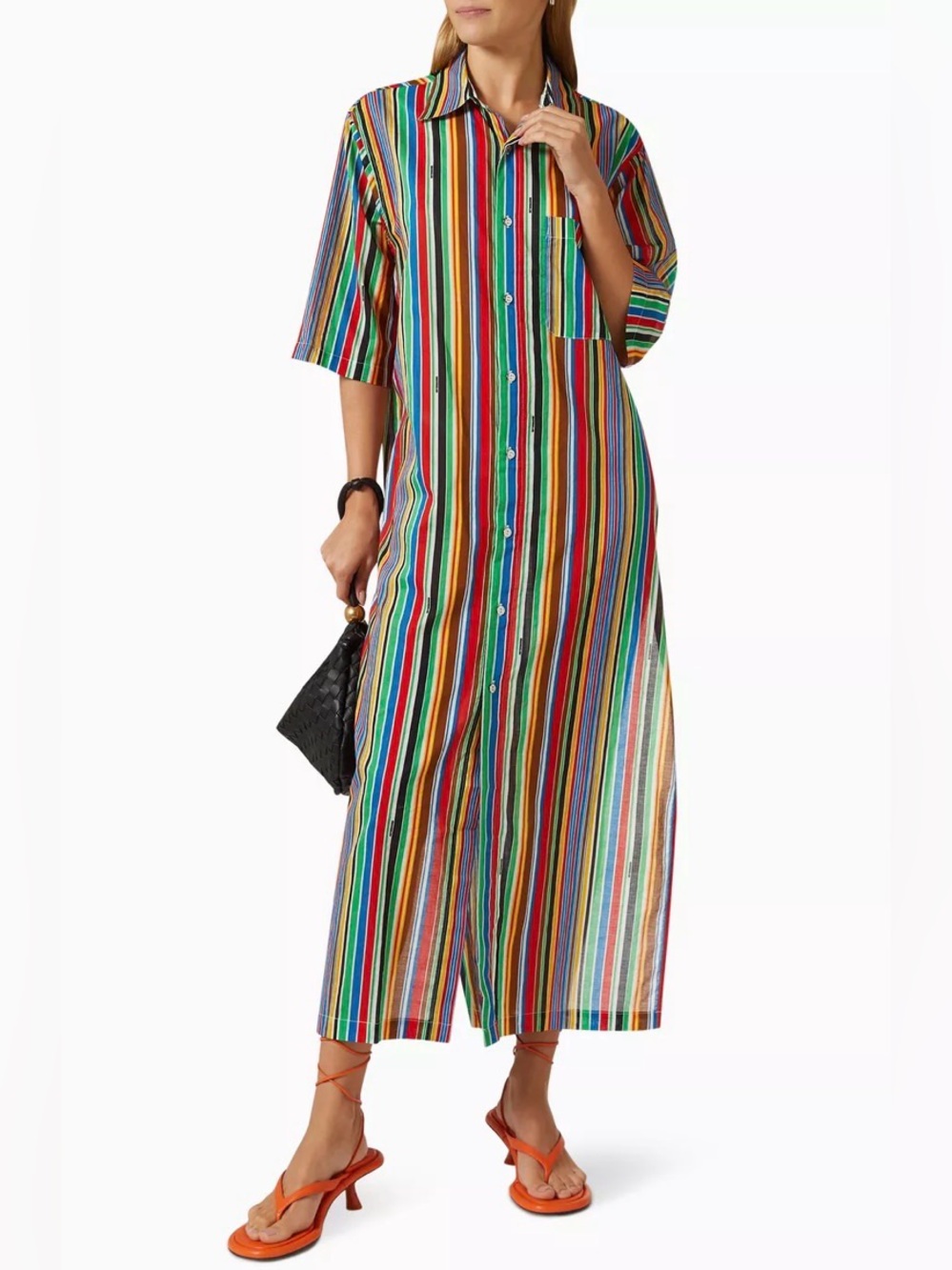 SIMON MILLER. Santos Striped Midi Dress